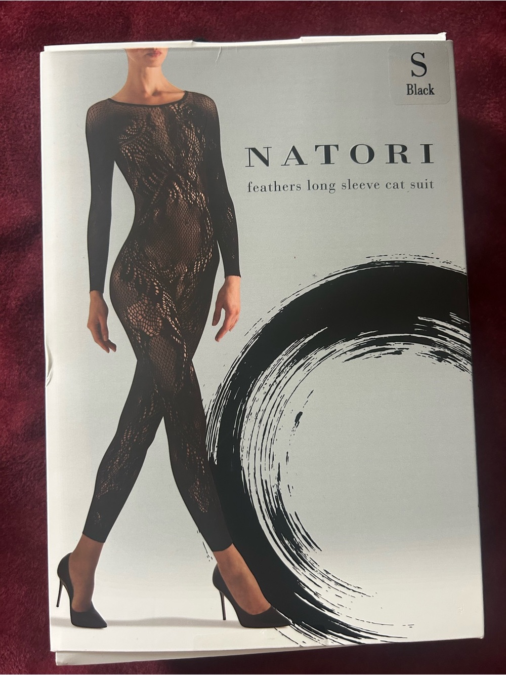 NWT Natori Feathers Long Sleeve Lace Bodysuit Unitard size S